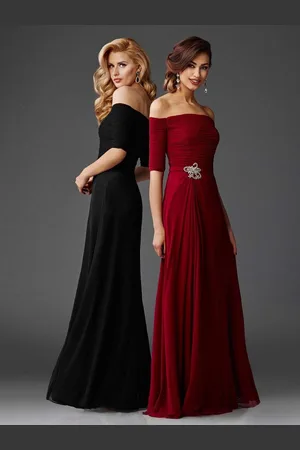 Clarisse M6404 Quarter Sleeve Off-Shoulder Gown