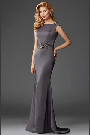 Clarisse M6447 Bedazzled Bateau Sheath Dress