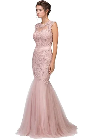 Eureka Fashion Bridal Lace Illusion Mermaid Wedding Evening Gown