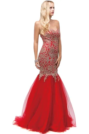 Dancing Queen Bridal 9932 Lavishly Beaded Embroidered Sweetheart Mermaid Gown