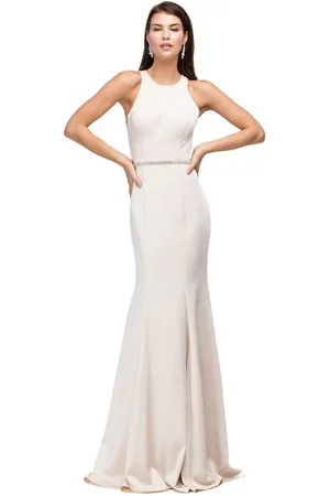 Dancing Queen Bridal 9757 Sparking Jewel-accented High Scoop Jersey Mermaid Dress