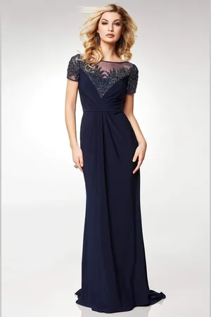 Clarisse M6532 Illusion Neckline Gleaming Embellished Gown