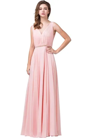 Dancing Queen 2588 Ruched Bodice A-Line Gown with Rhinestone Belt