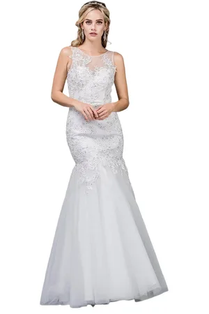 Dancing Queen Bridal 76 Beaded Lace Trumpet Gown