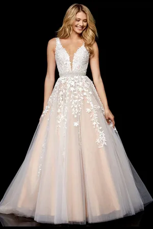 Sherri Hill 11335 Beaded Embroidered Tulle V Neck A Line Dress