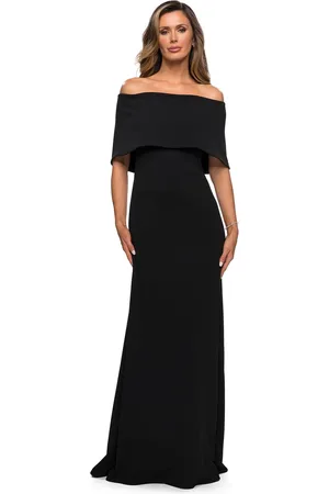 La Femme 28209 Off Shoulder Column Evening Dress
