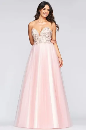 FAVIANA S10445 Strapless Fit-and-Flare Long Dress