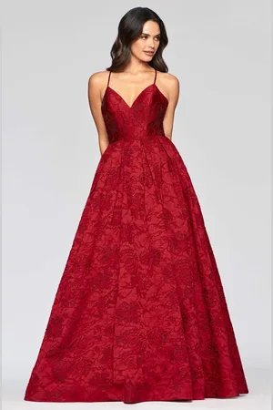 FAVIANA S10464 Thin Strapped A-line Long Dress