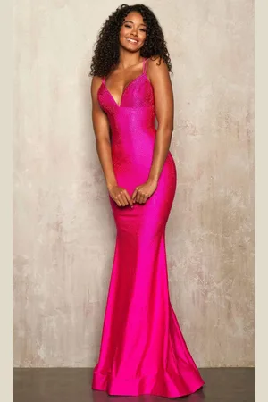 Sherri Hill 54228 Rhinestone Jersey Plus Size Prom Open Back Gown