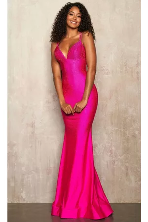Sherri Hill 54228 Rhinestone Jersey Plus Size Prom Open Back Gown