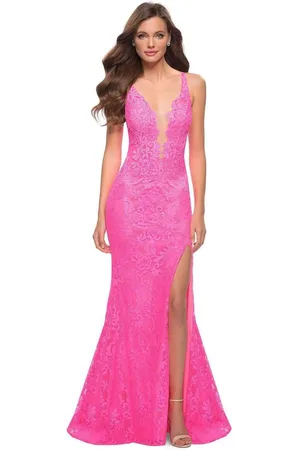 La Femme 29978 Plunging Neck Embellished Dress
