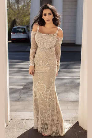 Chic And Holland HF1568 Cold Shoulder Long Sleeves Dress