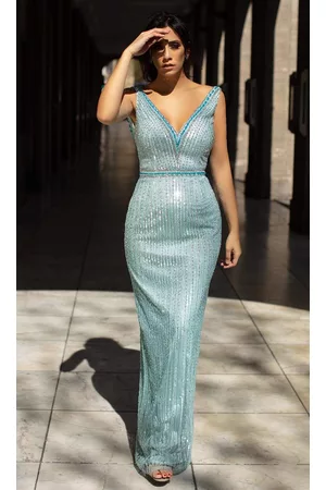 Chic And Holland AN1408 Backless Beaded Simple Prom Long Dress