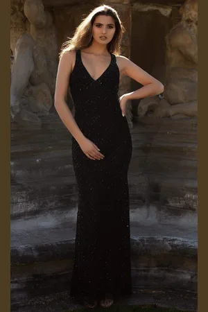 Chic And Holland AN1438 Beaded Long Modest Prom Dress