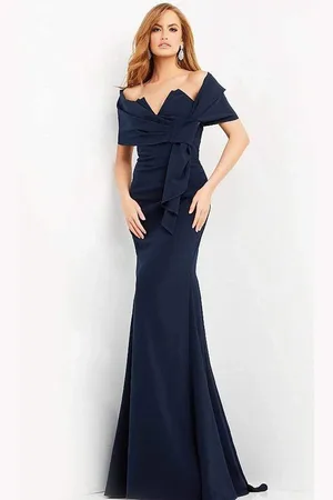 JOVANI 06403 Sweetheart Ruched Sheath Dress with Shawl
