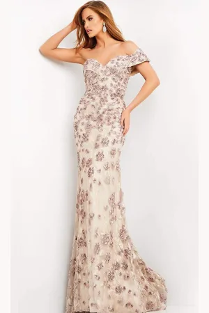 JOVANI 06169 Floral Ornate Sweetheart Mermaid Dress