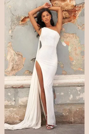 Sherri Hill 54429 One Shoulder Rhinestone Cape Dress
