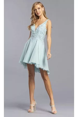 Aspeed Design S2331 Sleeveless Plunging V-Neck Cocktail Dress