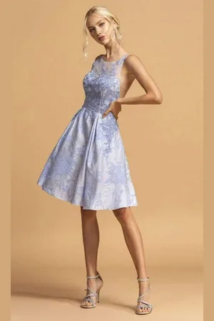 Aspeed Design S2279 Illusion Jewel A-Line Dress
