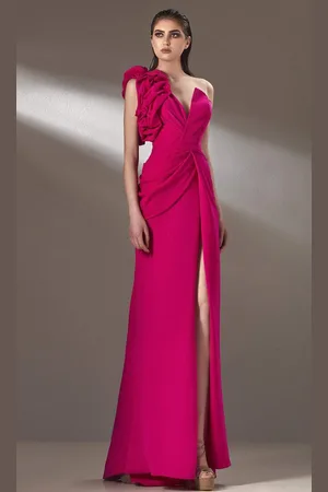 MNM Couture K3904 Asymmetrical A-Line Evening Dress