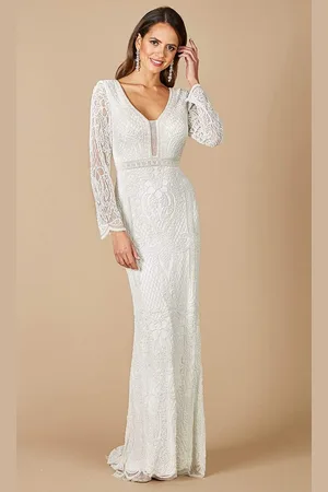 Lara Dresses 51090 Long Sleeve Textured Column Dress