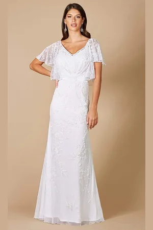 Lara Dresses 51056 Flutter Sleeve Embellished Bridal Gown