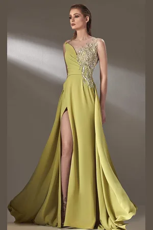 MNM Couture K3903 Sleeveless Illusion Bateau Evening Dress