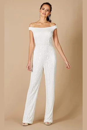 Lara Dresses 51060 Off Shoulder Short Sleeves Jumpsuit