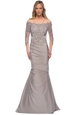 La Femme 29324 Off Shoulder Trumpet Evening Dress