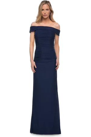 La Femme 29541 Off Shoulder Column Evening Dress