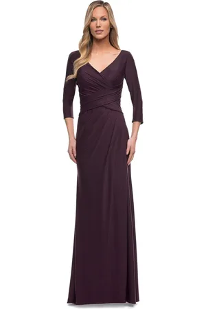 La Femme 29223 Fitted V-Neck Evening Dress