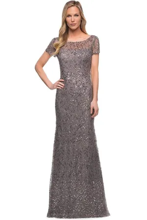 La Femme 29910 Sequined Formal Long Mother of the Bride Dress
