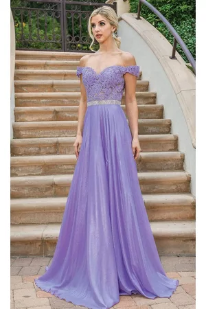 Dancing Queen 4238 Off Shoulder A-Line Evening Dress