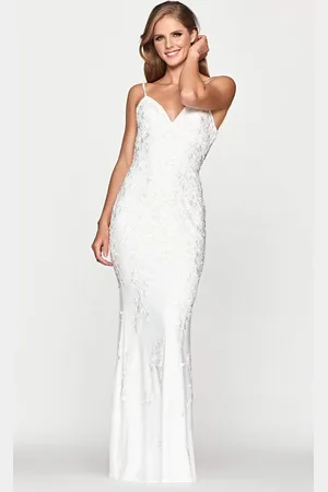 FAVIANA S10508 V-Neck Sheath Evening Dress