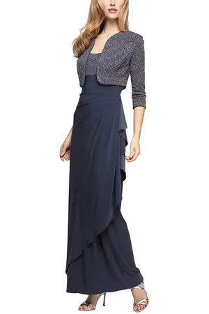 Alex Evenings 125196 Square Neck Sheath Gown With Bolero Jacket