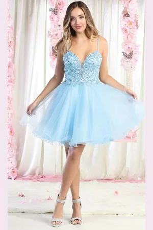 May Queen MQ1888 - Beaded Bodice Cocktail Dress