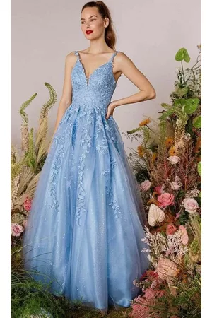 Eureka Fashion Women Party Dresses - 9858 - Embroidered Sleeveless V-neck Long Gown