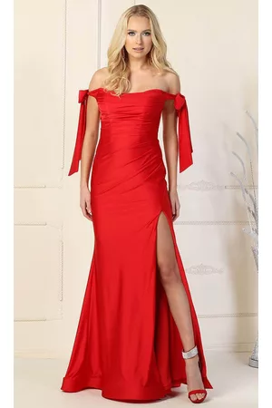 May Queen MQ1858B - Off Shoulder Evening Gown
