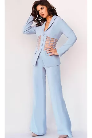 JOVANI 07227 - Two Piece Sheer Waist Jumpsuit