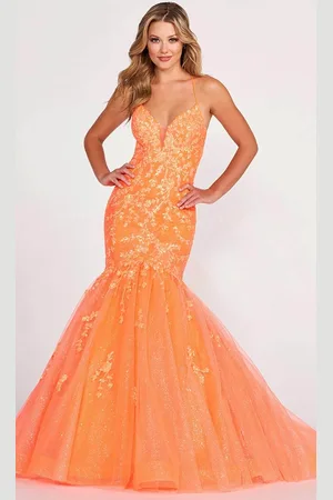 Ellie Wilde EW34011 - Glitter Plunging V Neckline Evening Dress