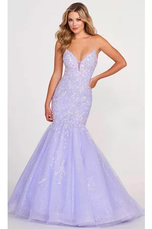 Ellie Wilde EW34011 - Glitter Plunging V Neckline Evening Dress