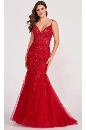 Ellie Wilde EW34033 - Beaded Lace Mermaid Evening Gown