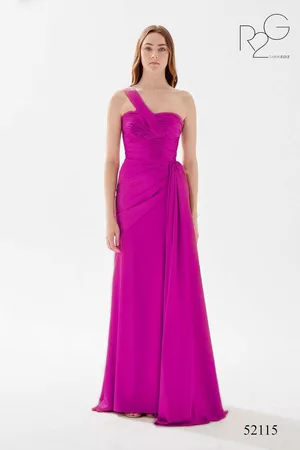 TARIK EDIZ 52115 - One Shoulder Strap Ruched Dress