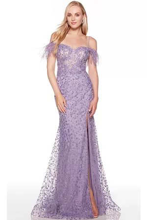 Alyce Paris 61405 - Feathered Corset Prom Dress