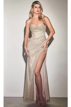 Ladivine CD254 - Metallic Corset Prom Dress