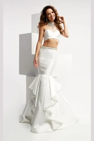 Jasz Couture Illusion Halter Two Piece Mermaid Long dress 6007