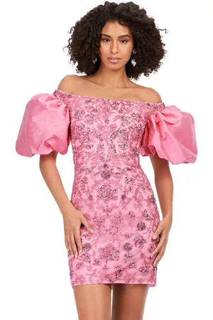 La Femme - 25919 Two Piece Beaded Lace Jersey Sheath Dress | Black | 10 