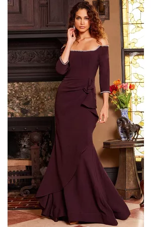 JOVANI Women Evening Dresses - 23190 - Off-Shoulder Trumpet Evening Dress