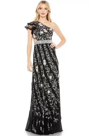 Mac Duggal Women Printed Dresses - 35108 - Floral Strappy Evening Dress