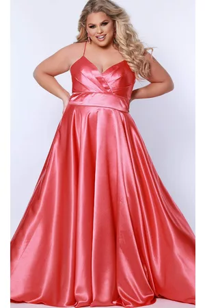 Sydney's Closet Women Evening Dresses - SC7355 - Sleeveless Satin Formal Gown